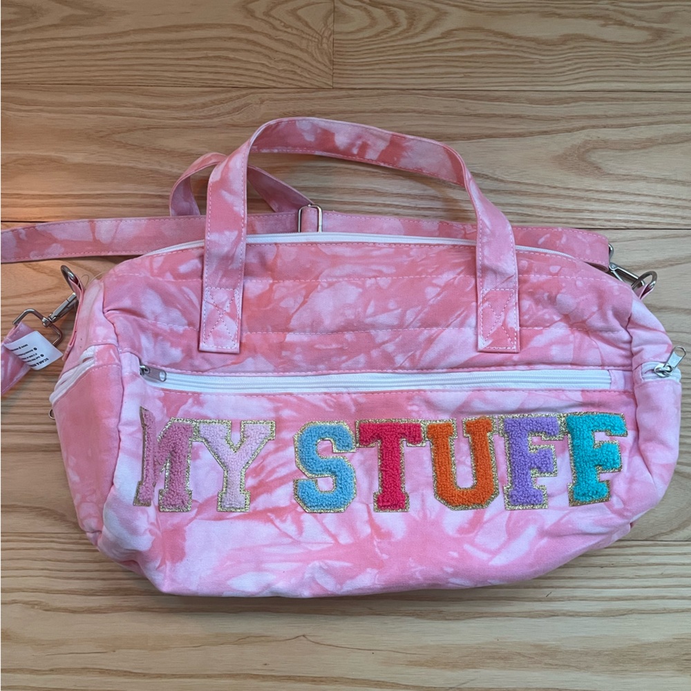 Kids Liv & Ava tie dye duffle bag.